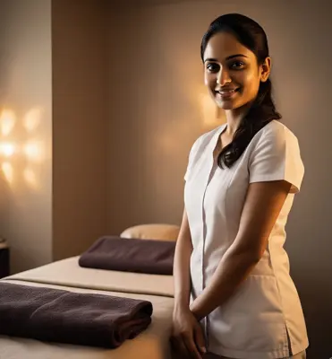 Massaging staff in Ajman spa