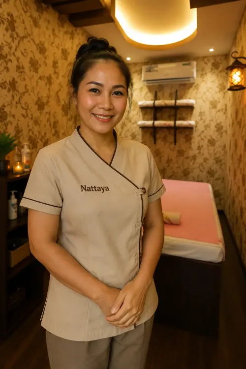 Professional lady massage therapist at Chandrima Ajman Spa — skilled in Indian head massage